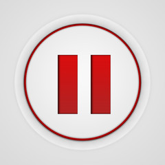 pause circular icon on white background