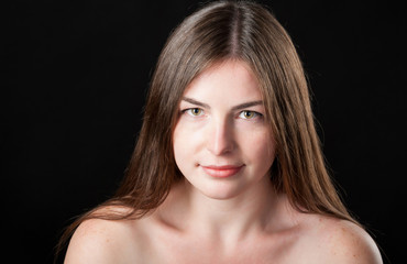 Fototapeta premium close-up portrait of attractive glad woman