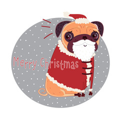 Pug-Santa