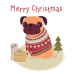 Pug Christmas sweater