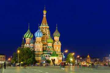 Fototapeta na wymiar Night view of Saint Basil's Cathedral in Moscow. Russia
