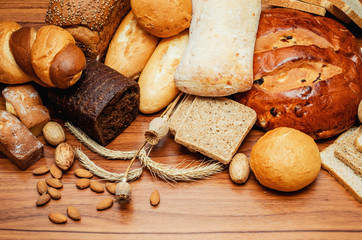 Fototapeta na wymiar different sorts of bread