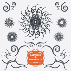 Vintage geometric ornaments. Decorative design.