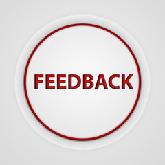 Feedback circular icon on white background