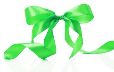 green bow isolated on the white background