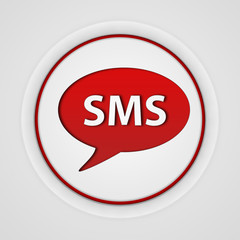 sms circular icon on white background