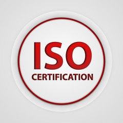 Iso certification circular icon on white background