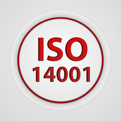 Iso 14001 circular icon on white background