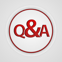 Q&A  circular icon on white background