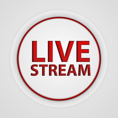 Live stream circular icon on white background