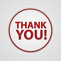 Thank you circular icon on white background