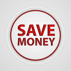 Save money circular icon on white background