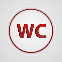 WC circular icon on white background
