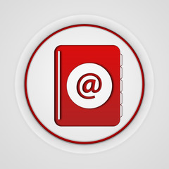 Email circular icon on white background