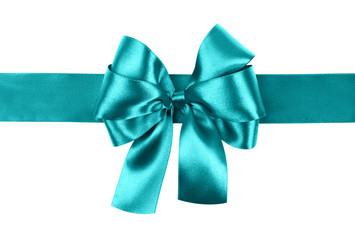 cyan bow photo made from silk
