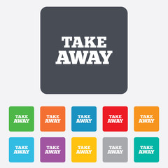 Take away sign icon. Takeaway food or drink.