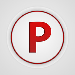 Parking circular icon on white background