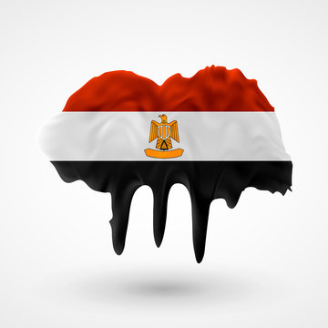 Flag of Egypt painted colors