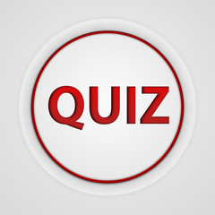 Quiz circular icon on white background