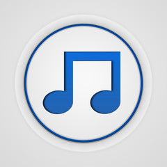 music circular icon on white background
