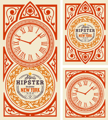 Set cards  with floral details. Organized by layers.