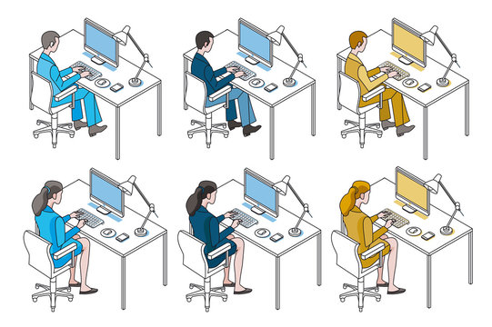 Office Workers with Computer