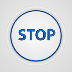 stop circular icon on white background