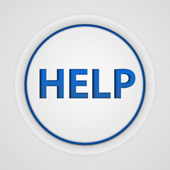 help circular icon on white background