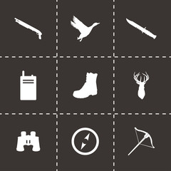 Vector black hunting icons set
