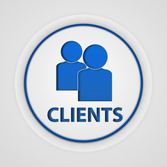 Client circular icon on white background