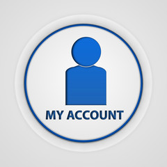 My account circular icon on white background