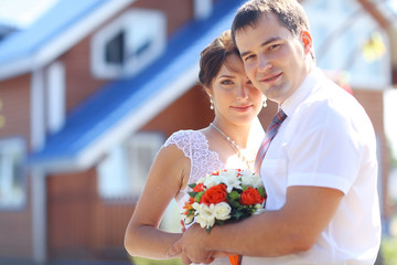 newlyweds house housewarming bride and groom