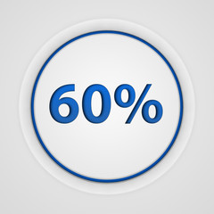 Sixty percent circular icon on white background