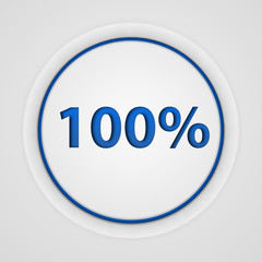 Hundred percent circular icon on white background