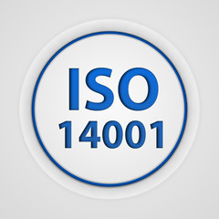 Iso 14001 circular icon on white background