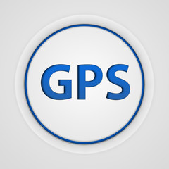 Gps circular icon on white background