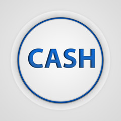 Cash circular icon on white background
