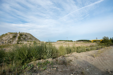 Mountain and fields, sunny day