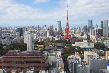 tokyo city view with Tokyo tower