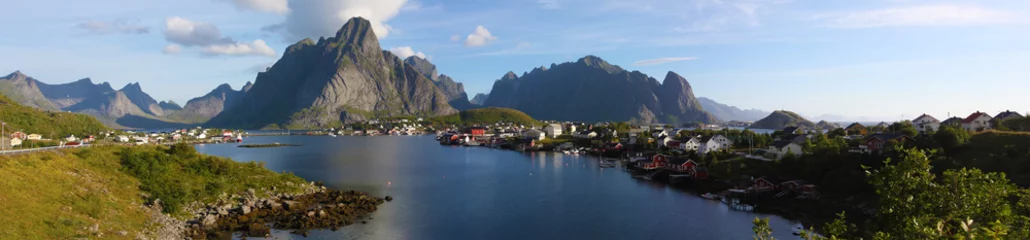 Foto auf Acrylglas Reinefjorden Reine panorama