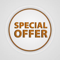 Special offer circular icon on white background