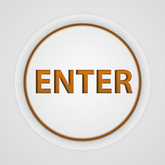 enter circular icon on white background