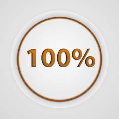 Hundred percent circular icon on white background