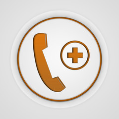 Obraz premium Emergency circular icon on white background