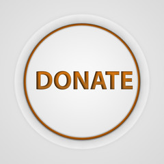 Donate circular icon on white background