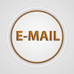 E-mail circular icon on white background