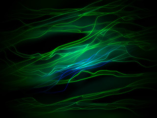 blue and green plasma lines