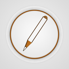 Pencil circular icon on white background