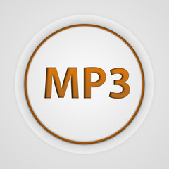 MP3 circular icon on white background