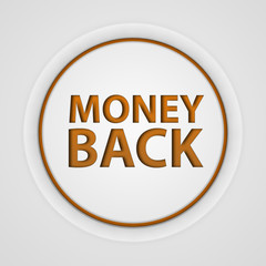 Money back circular icon on white background